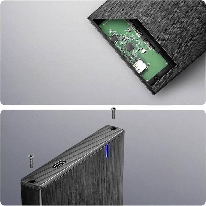 Actual product image Axagon EE25-XA6C 2,5 "USB3.0 HDD Sata Aline Box Schwarz (2.5")