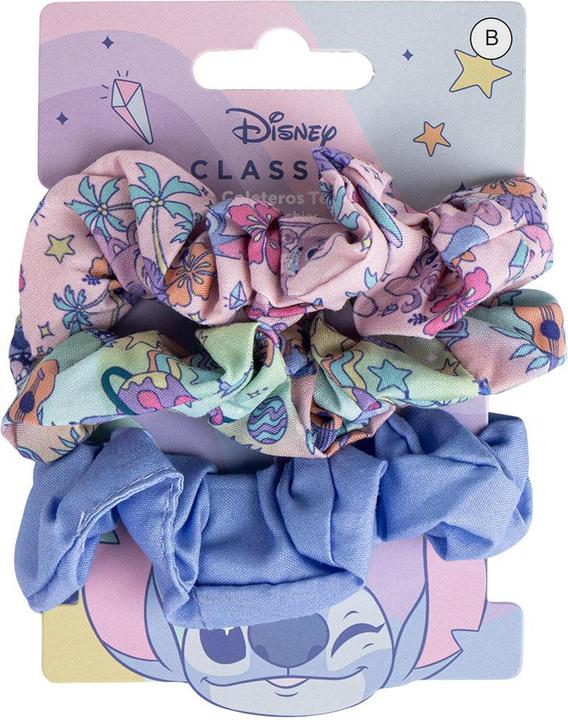 Actual product image Disney Stitch Hair Scrunchies for Girls and Women, Non-Slip and Soft Ponytail Holder - 3 Scrunchies (Hair tie)