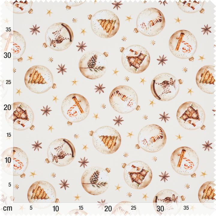 Image du produit VBS Tissu de coton "boules de Noël", largeur 140 cm, vendu au mètre