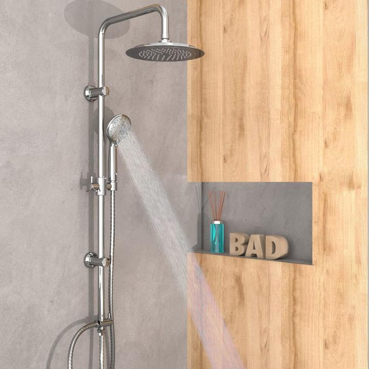 Actual product image Eisl Rain shower Bathroom overhead shower set chrome for gluing Shower system Rain shower DX12009