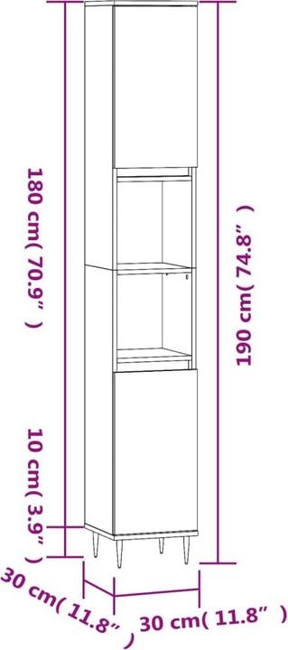 Image du produit vidaXL Abdiel (30 x 30 x 190 cm)