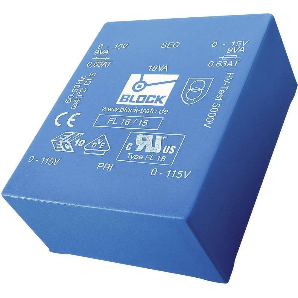 Block Transformator FL PCB 30VA 2x18V, Transformator