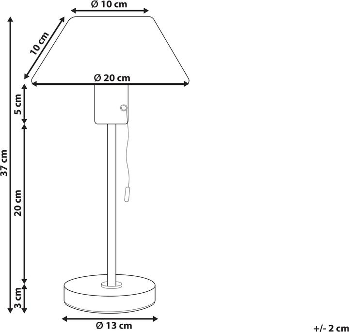 Productafbeelding Beliani Tafellamp Metaal Zwart/Goud 37 cm CAPARO (E27)