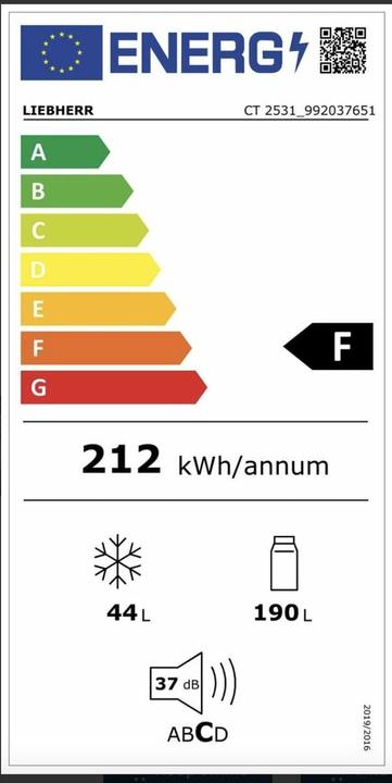 Energie-Label Liebherr CTe 2531 (234 l)