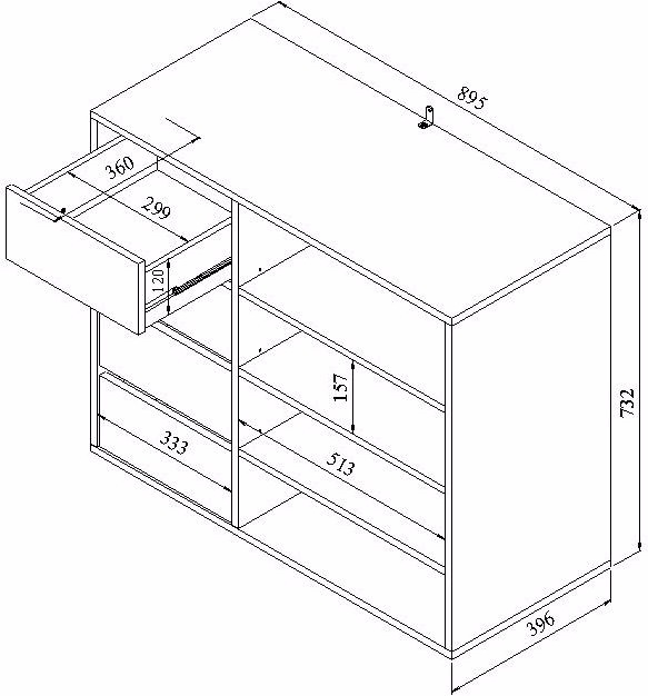 Immagine prodotto Temahome Tom (89,5 x 39,5 x 73 cm)