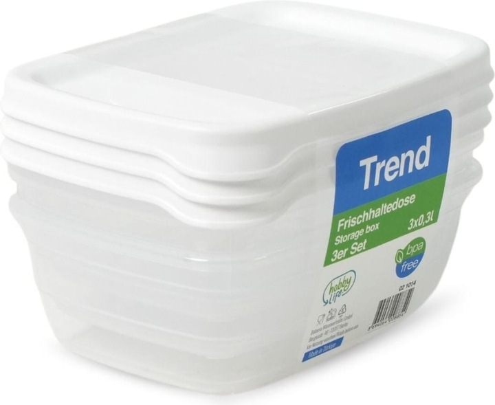 Produktbild Hobby 3er-Set Aufbewahrungsdosen Frischhaltedosen Vorratsdosen Stapeldosen (0.30 l)