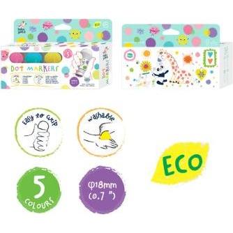 Thumbnail - Haku Yoka, Marker, Dot Markers - 5 x Pastel Colours (59CP233116) (5 x Pastel Colours, 18 mm, 5 x)