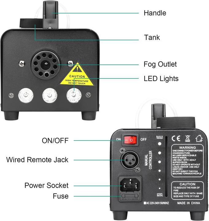 Immagine prodotto Agptek Macchina della nebbia 500W, portatile