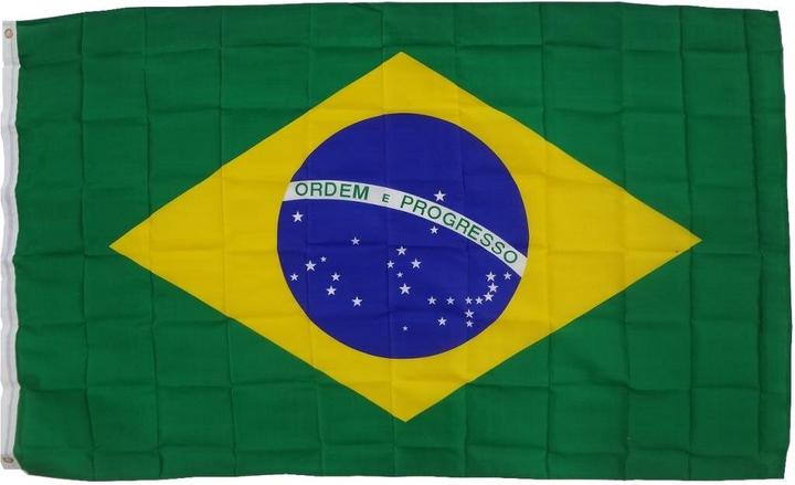 Actual product image trends4cents XXL Flag Brazil 250 x 150 cm flag with 3 eyelets 100g/m² fabric weight hoist flag