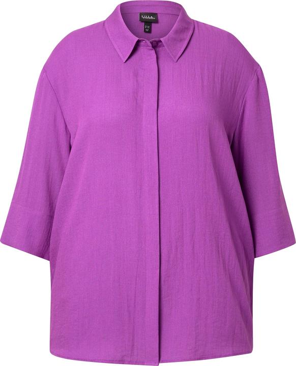 Immagine prodotto Ulla Popken Camicia con viscosa, collo da camicia e maniche a 3/4 (50, 52)