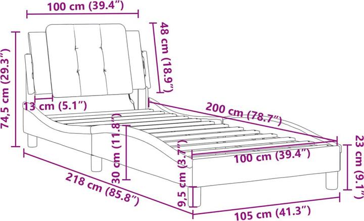 Image du produit vidaXL Bettgestell (100 x 200 cm)