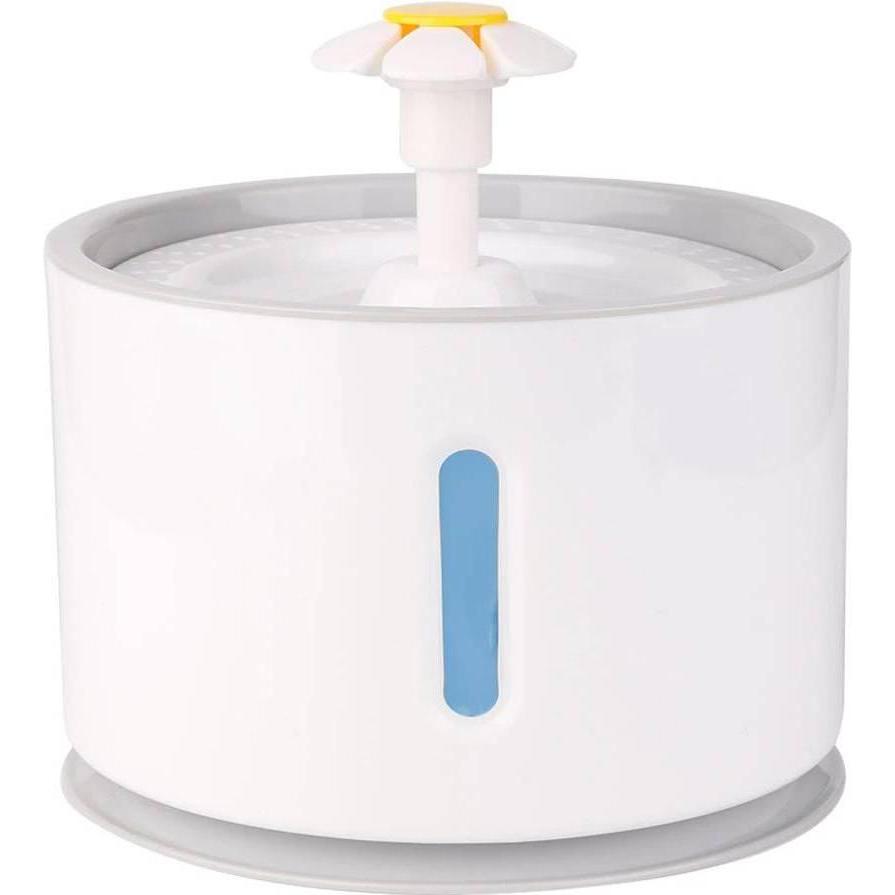 JTI Runder Wasserbrunnen für Haustiere - Grau (2.40 l), Futternapf