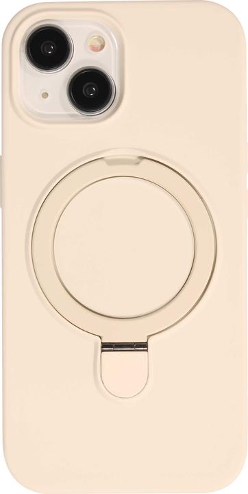 Actual product image PhoneLook Silicone matt MagSafe cover with retaining ring Vanilla (Apple iPhone 14)