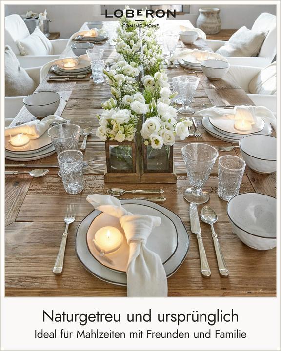 Actual product image Loberon Tableware Set of 30 Biarré grey (30 pcs.)
