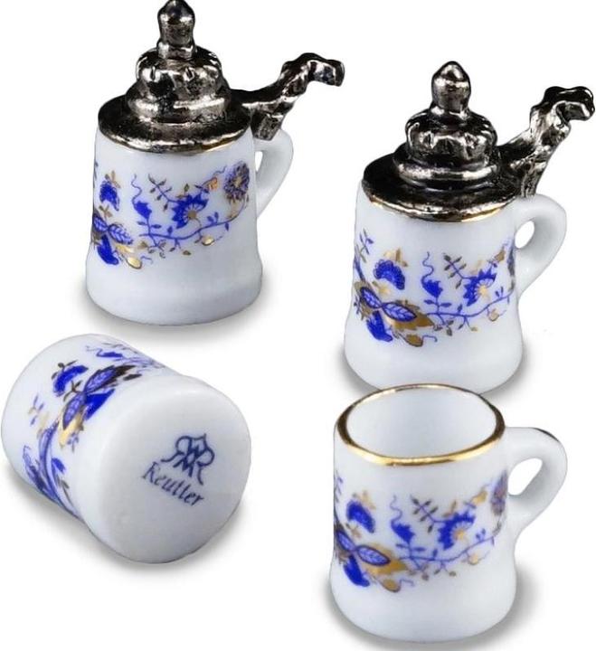 Actual product image Reutter 001.806/5 - "Blue Onion" Beer Mug Set, miniature