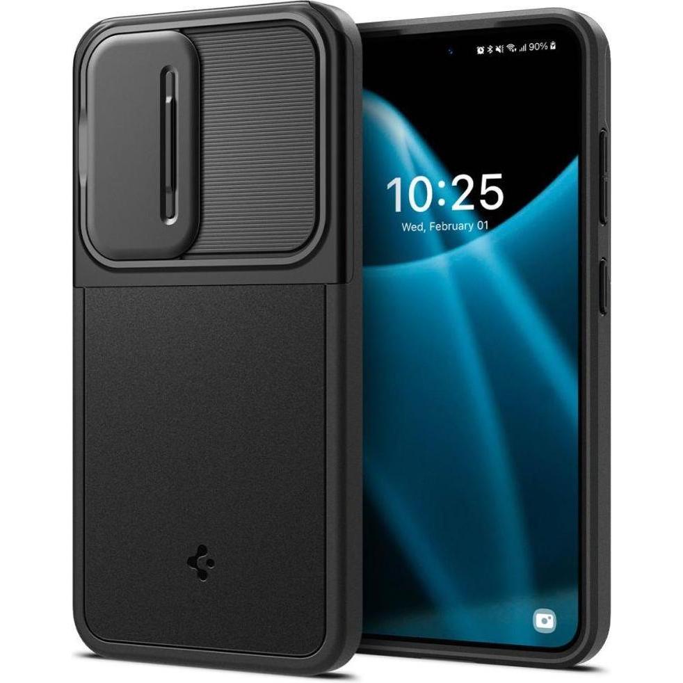 Spigen Optik Armor S921 czarny/black ACS07363 (Samsung Galaxy S24), Smartphone Hülle, Schwarz