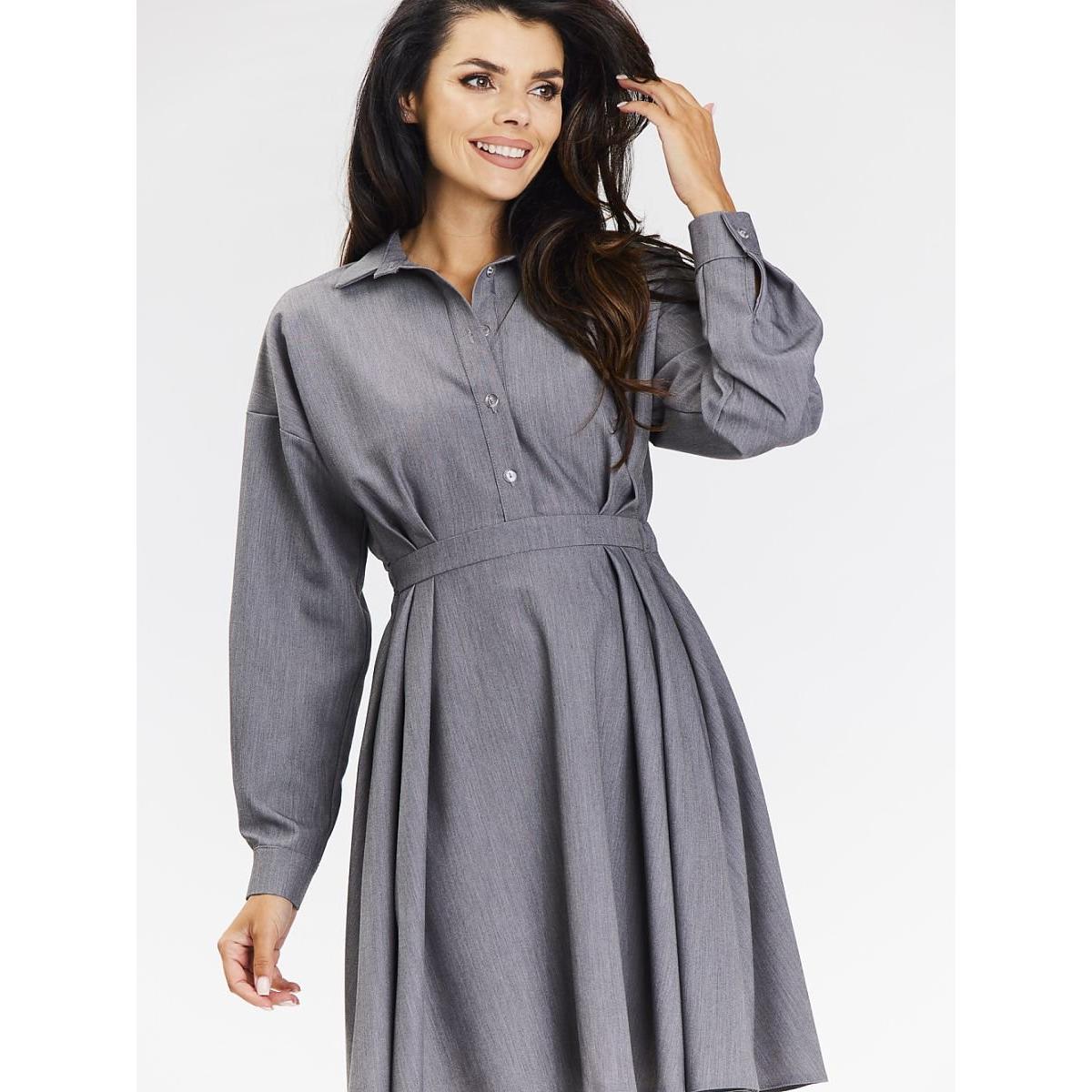 Awama, Damen, Kleider, Alltagskleid, Grau, (M)
