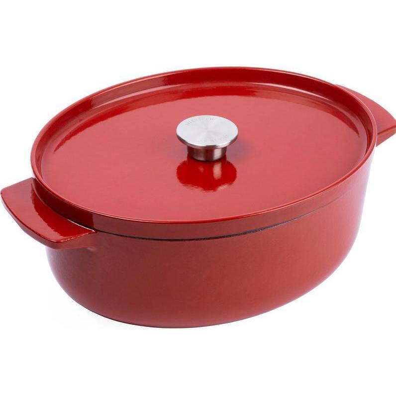 KitchenAid braadpan 30cm - gemailleerd gietijzer - keizer rood - ovaal, Pfanne + Kochtopf, Rot