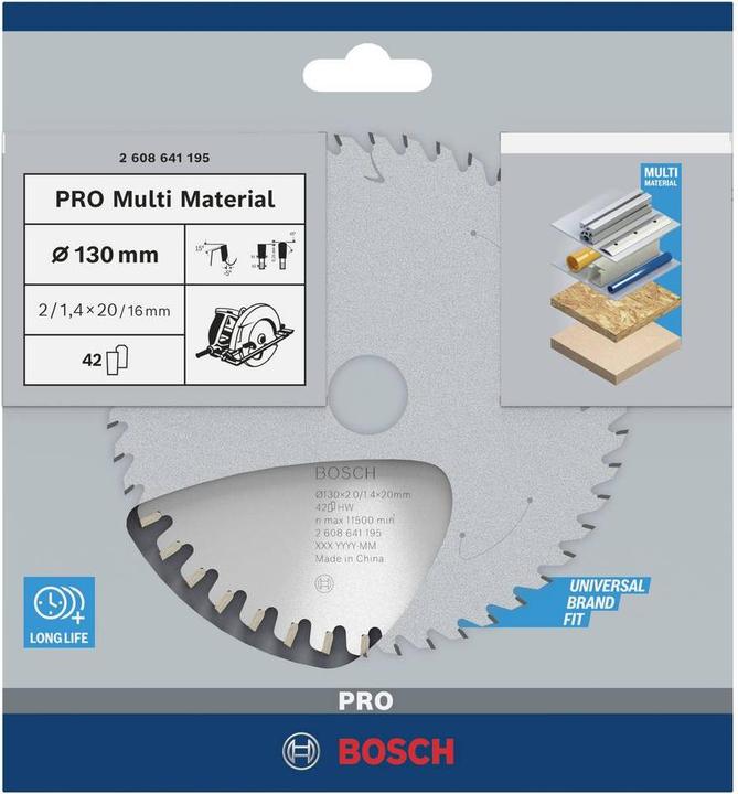 Produktbild Bosch Professional Zubehör PRO Multi Material Kreissägeblatt, 130 x 2 x 20 mm