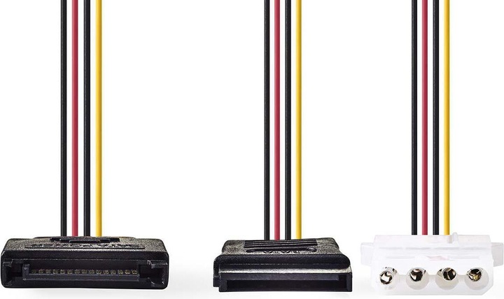 Image du produit Nedis Câble d'alimentation interne SATA 15 broches mâle Molex femelle/SATA 15 broches femelle Plaqué or