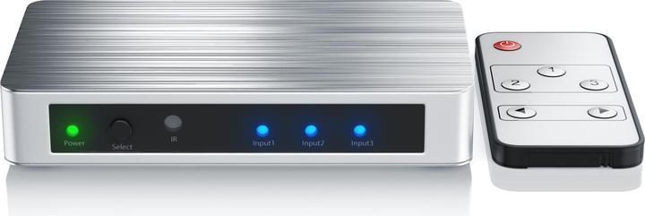 Produktbild Primewire HDMI Switch 4k UHD, 3 Port, Verteiler mit Fernbedienung & Netzteil