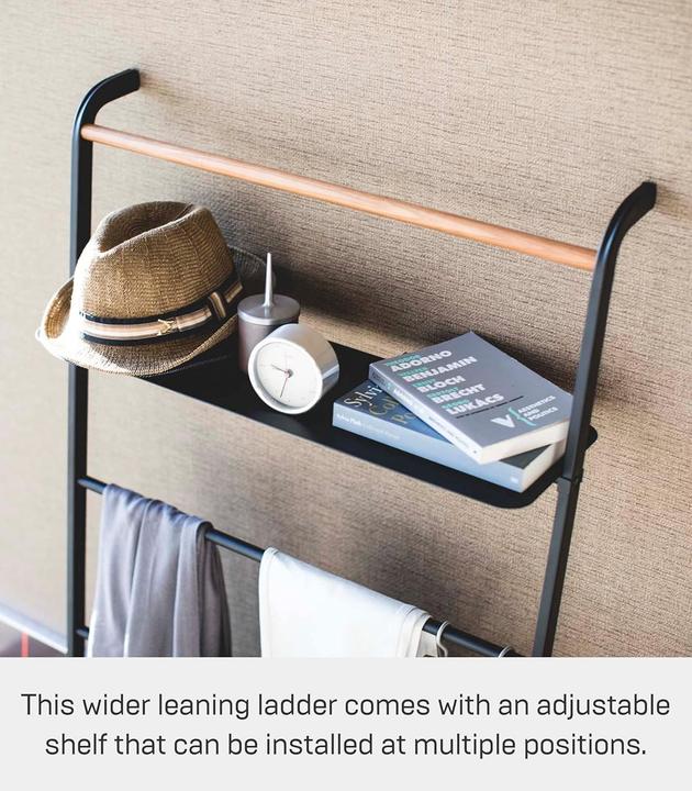 Actual product image Yamazaki Leaning clothes ladder with TOWER shelf
