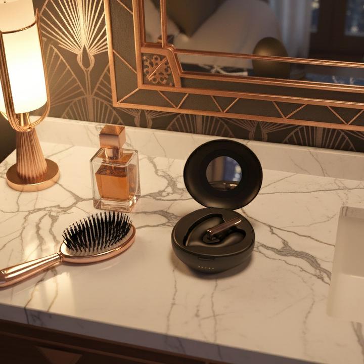 Actual product image Rosy Gold – Wearable Vibrator with Luxury Charging Case – Black