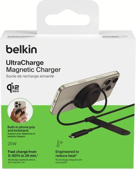 Produktbild Belkin UltraCharge Ladepad Qi2 25W mit Netzteil schw.WIA014kqBK (25 W)