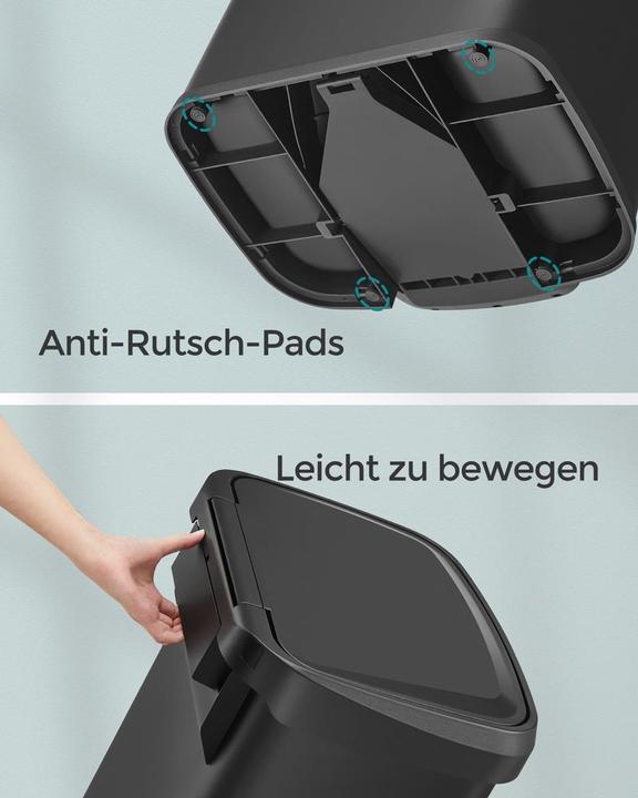 Immagine prodotto Songmics Cestino per rifiuti da 68,0 l in acciaio inox (68 l)