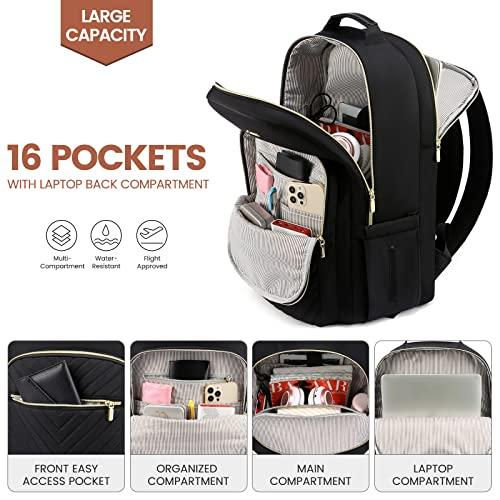 Image du produit Only-Bags.Store Sac à dos, Large 15.6 Inch Laptop Bag Backpacks Waterproof School Backpack Teen Daypacks Black