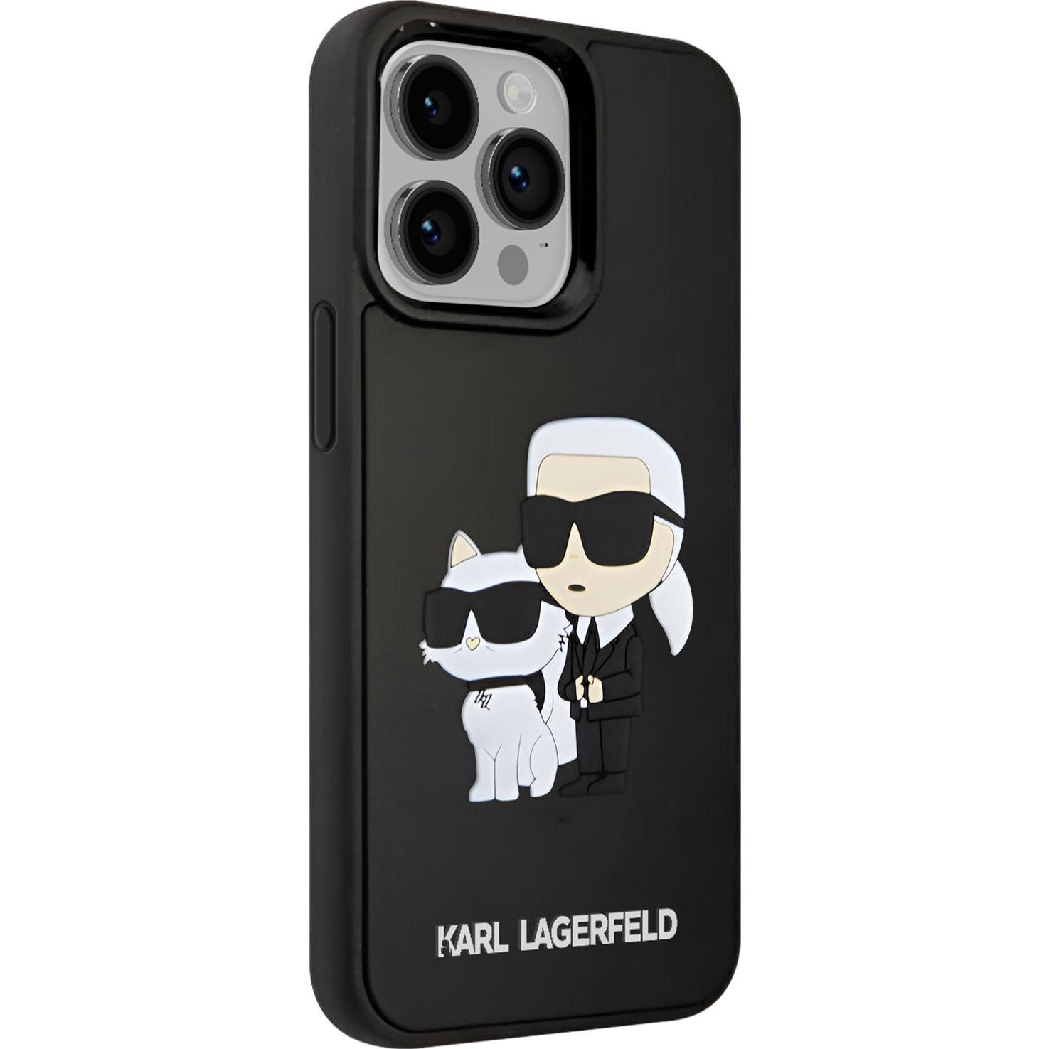 Thumbnail - Karl Lagerfeld iPhone 15 Pro Rubber Karl and Choupette Case (Apple iPhone 15 Pro), Smartphone Hülle, Schwarz