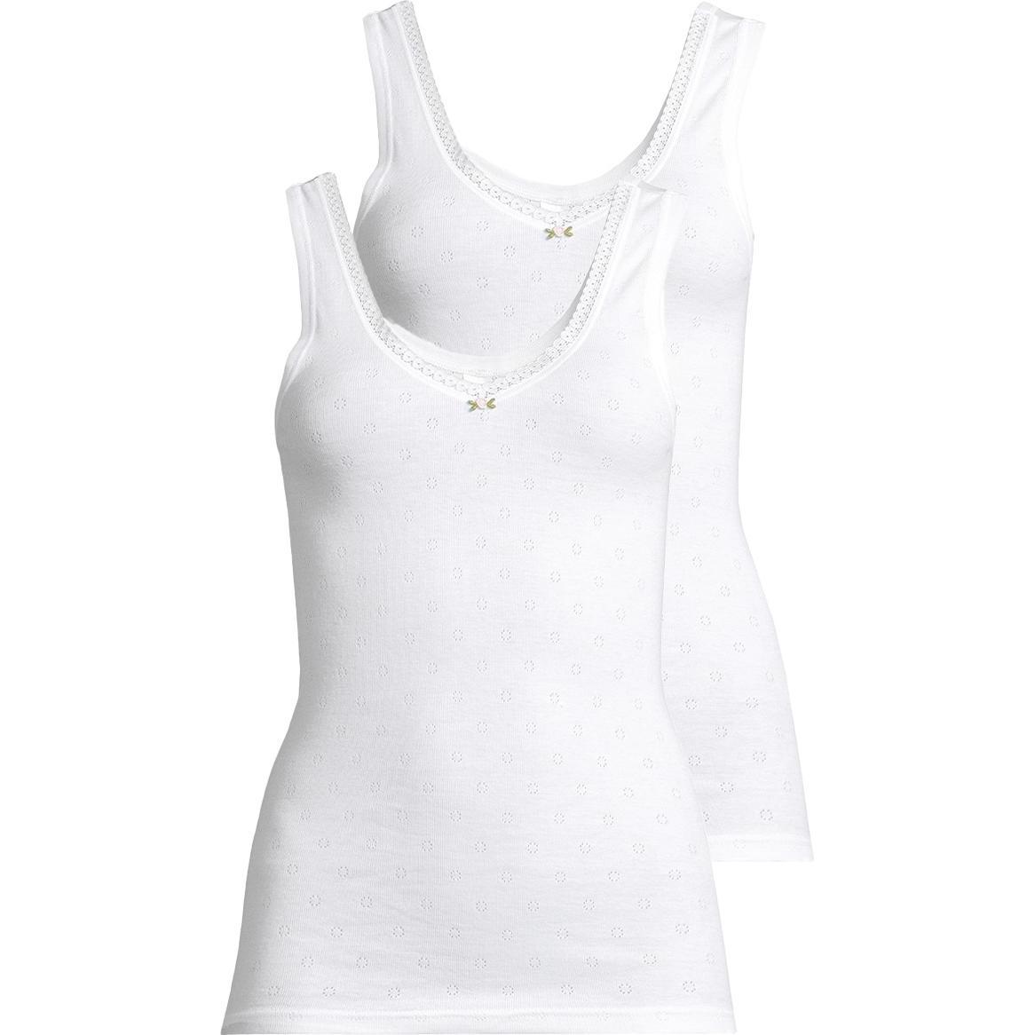 Speidel, Damen, Shirt, 2er Pack Nina Unterhemd / Top, Weiss, (48)