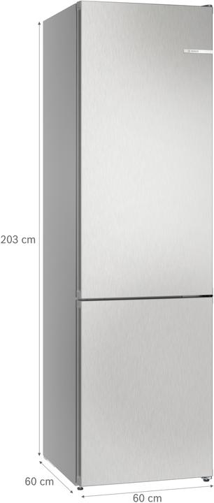 Immagine prodotto Bosch Hausgeräte KGN392LAG Serie 4, Frigorifero combinato da libera installazione, 203 x 60 cm, Metal look Classe A (363 l)