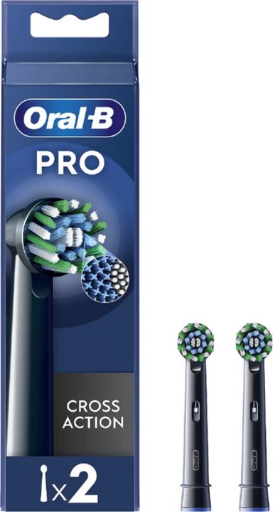 Braun Jaunums! el.zobu birstes uzgalis Cross Action, 2 gab, melns (2 x)