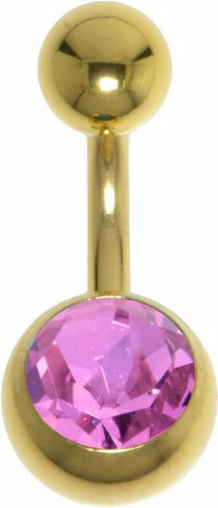 Produktbild Bijouteria Bauchpiercing (Chirurgenstahl 316L, PVD Beschichtung (goldfarbig), Premium Kristall)