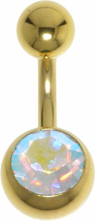 Produktbild Bijouteria Bauchpiercing (Chirurgenstahl 316L, Premium Kristall, PVD Beschichtung (goldfarben))