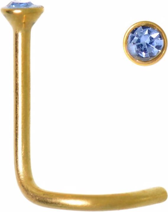 Produktbild Bijouteria Nasenpiercing (Gold-Beschichtung (vergoldet), Kristall, Chirurgenstahl 316L)