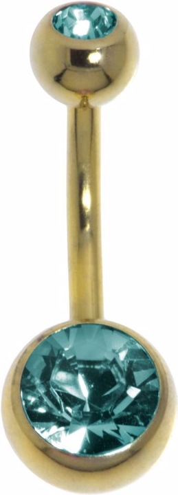 Immagine prodotto Bijouteria Piercing ventre (Vetro (di orologio), Acciaio allo zirconio, Rivestimento in PVD (colore oro))