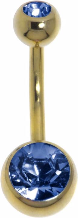 Produktbild Bijouteria Bauchpiercing (Kristall, Zirconium Stahl, PVD Beschichtung (goldfarbig))