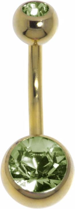 Produktbild Bijouteria Bauchpiercing (PVD Beschichtung (goldfarbig), Kristall, Zirconium Stahl)