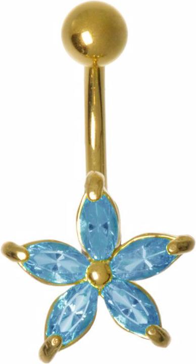 Produktbild Bijouteria Bauchpiercing (Messing rhodiniert, Zirkonia, PVD Beschichtung (goldfarbig))