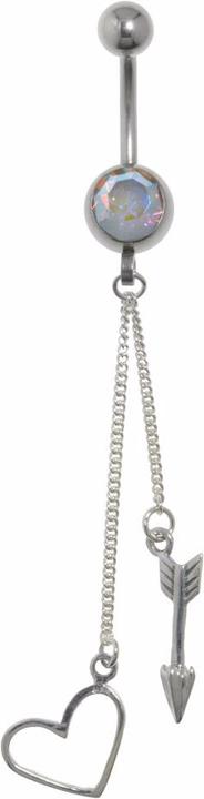 Image du produit Bijouteria Piercing nombril (Acier chirurgical 316L, Cristallin, Argent 925)