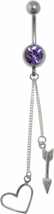 Image du produit Bijouteria Piercing nombril (Acier chirurgical 316L, Cristallin, Argent 925)