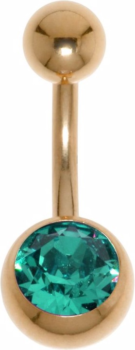 Produktbild Bijouteria Bauchpiercing (PVD Beschichtung (goldfarbig), Chirurgenstahl 316L, Premium Kristall)