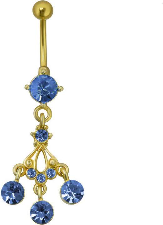 Produktbild Bijouteria Bauchpiercing (PVD Beschichtung (goldfarbig), Messing, Chirurgenstahl 316L, Kristall)