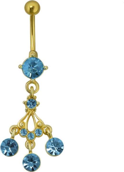 Produktbild Bijouteria Bauchpiercing (Chirurgenstahl 316L, Kristall, Messing, PVD Beschichtung (goldfarbig))