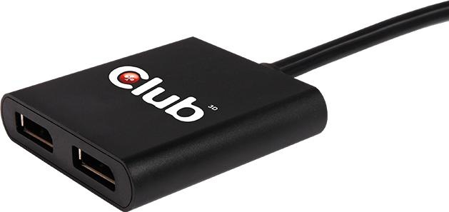 Club 3D Multi Streaming Transport Hub 1xDP Eingang zu 2xDP Ausgang