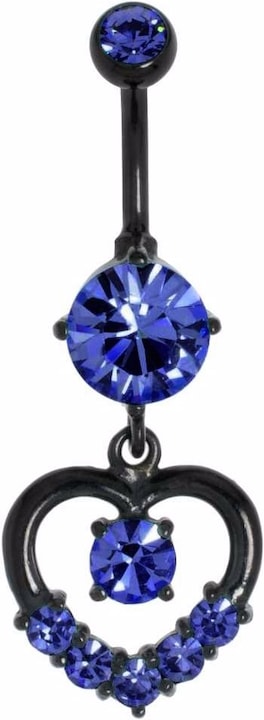 Produktbild Bijouteria Bauchpiercing (Chirurgenstahl 316L, Kristall, PVD Beschichtung (schwarz))