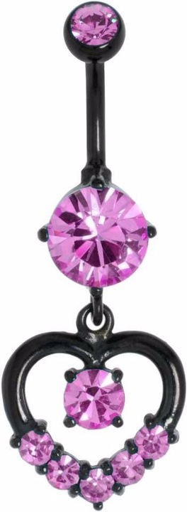 Image du produit Bijouteria Piercing nombril (Acier chirurgical 316L, Cristallin, Revêtement PVD (noir))