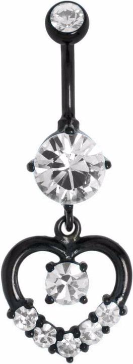 Produktbild Bijouteria Bauchpiercing (Kristall, PVD Beschichtung (schwarz), Chirurgenstahl 316L)